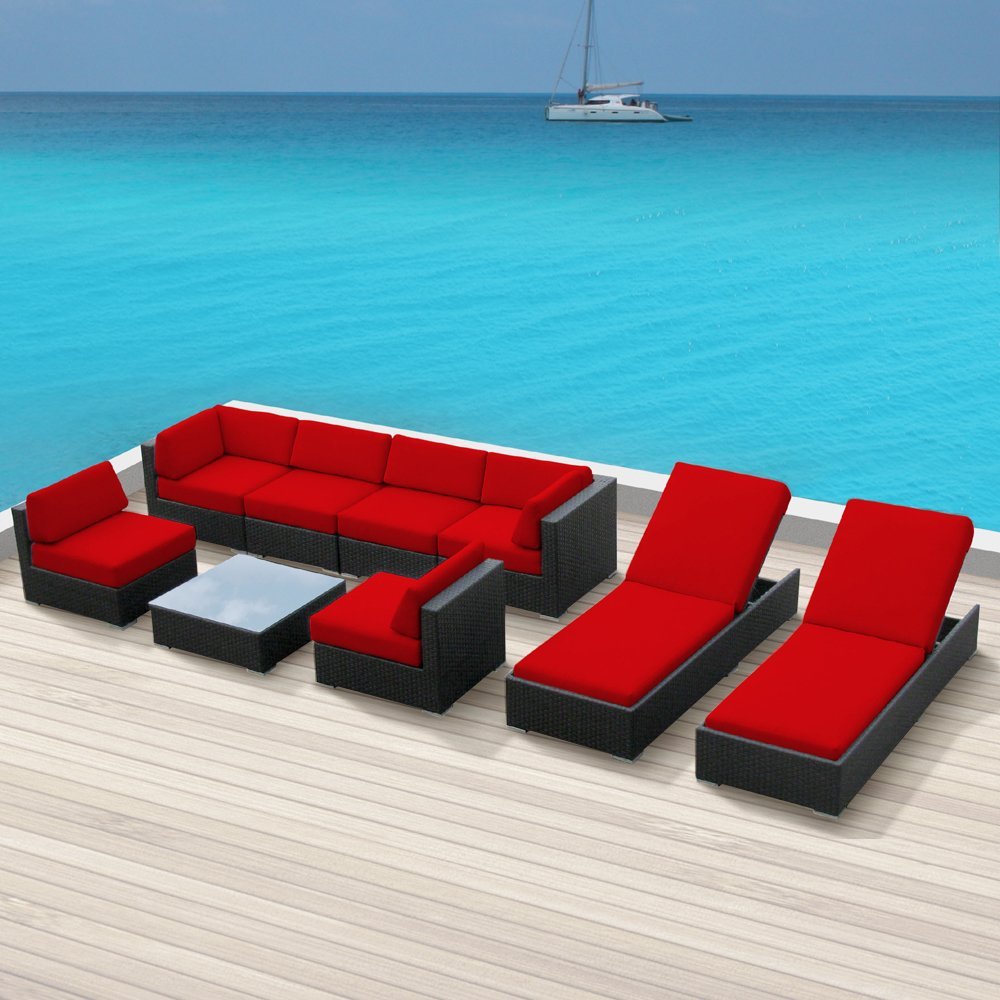 Luxxella Wicker Bella 9 Pc Sofa Sectional Outdoor Patio Furniture