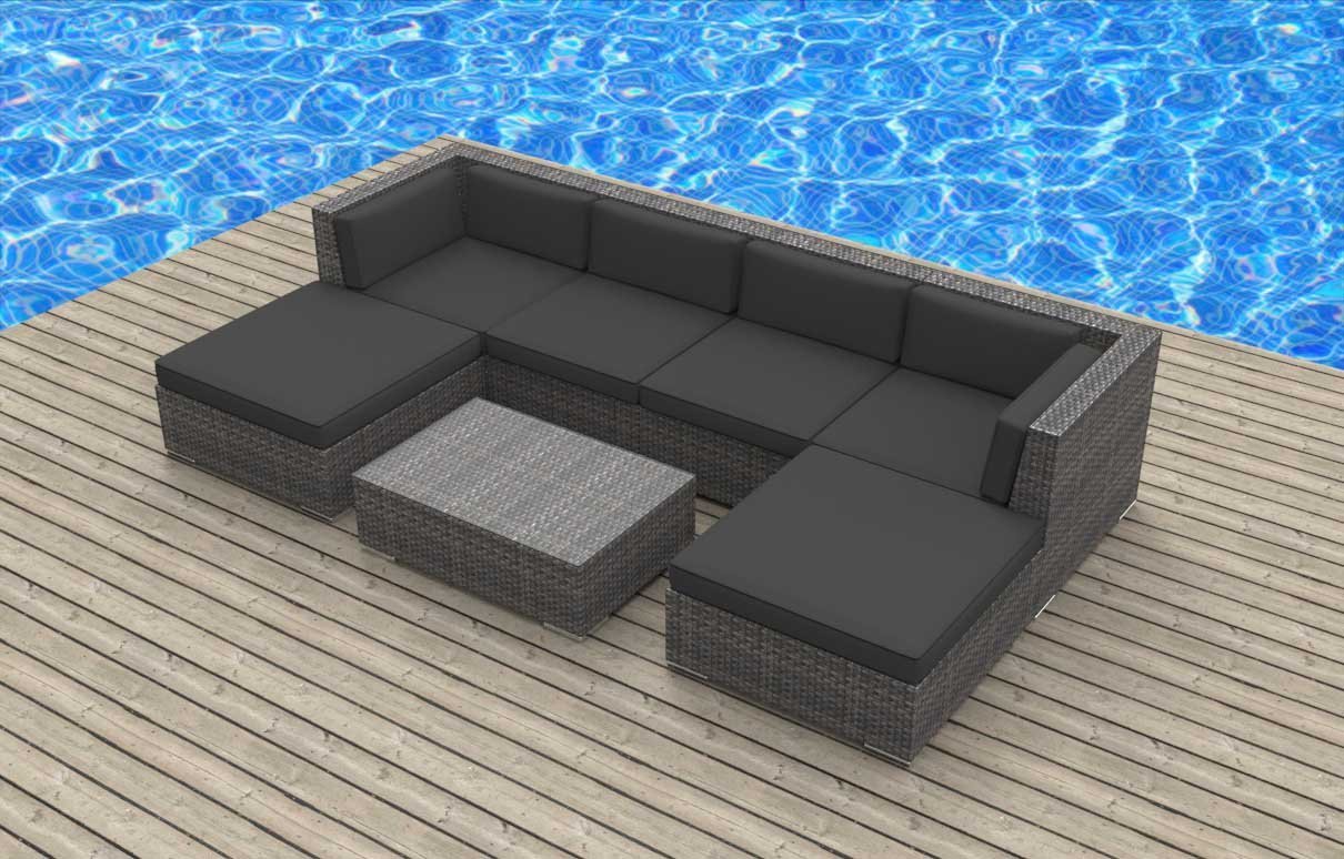 Urban Furnishing - MAUI 7pc Modern Wicker Rattan Patio Furniture Set ...