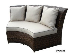 Genuine Ohana Outdoor Patio Wicker Furniture 7pc All Weather Round Couch Set