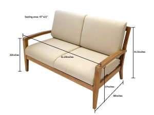  Ohana Teak Patio Furniture 4-Seater Conversation Set with Cushions (4-Seater) 