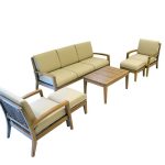 Ohana Teak Patio Furniture 6-Seater Conversation Set with Cushions (5-Seater)