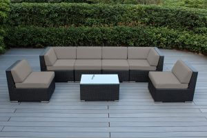 Genuine 16-Piece Ohana Wicker Patio Furniture Set (Outdoor Sectional Sofa and Dining)
