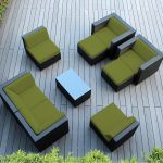 Ohana 9-Piece Outdoor Wicker Patio Furniture Sectional Conversation Set with Weather Resistant Cushions