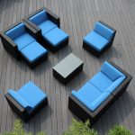 Ohana 9-Piece Outdoor Wicker Patio Furniture Sectional Conversation Set with Weather Resistant Cushions