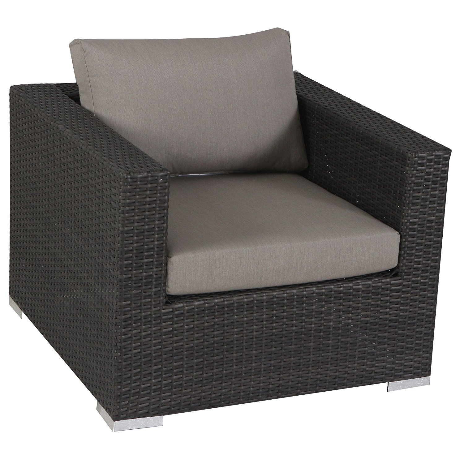 Francisco Outdoor 7Piece Grey Wicker Seating Sectional Set with