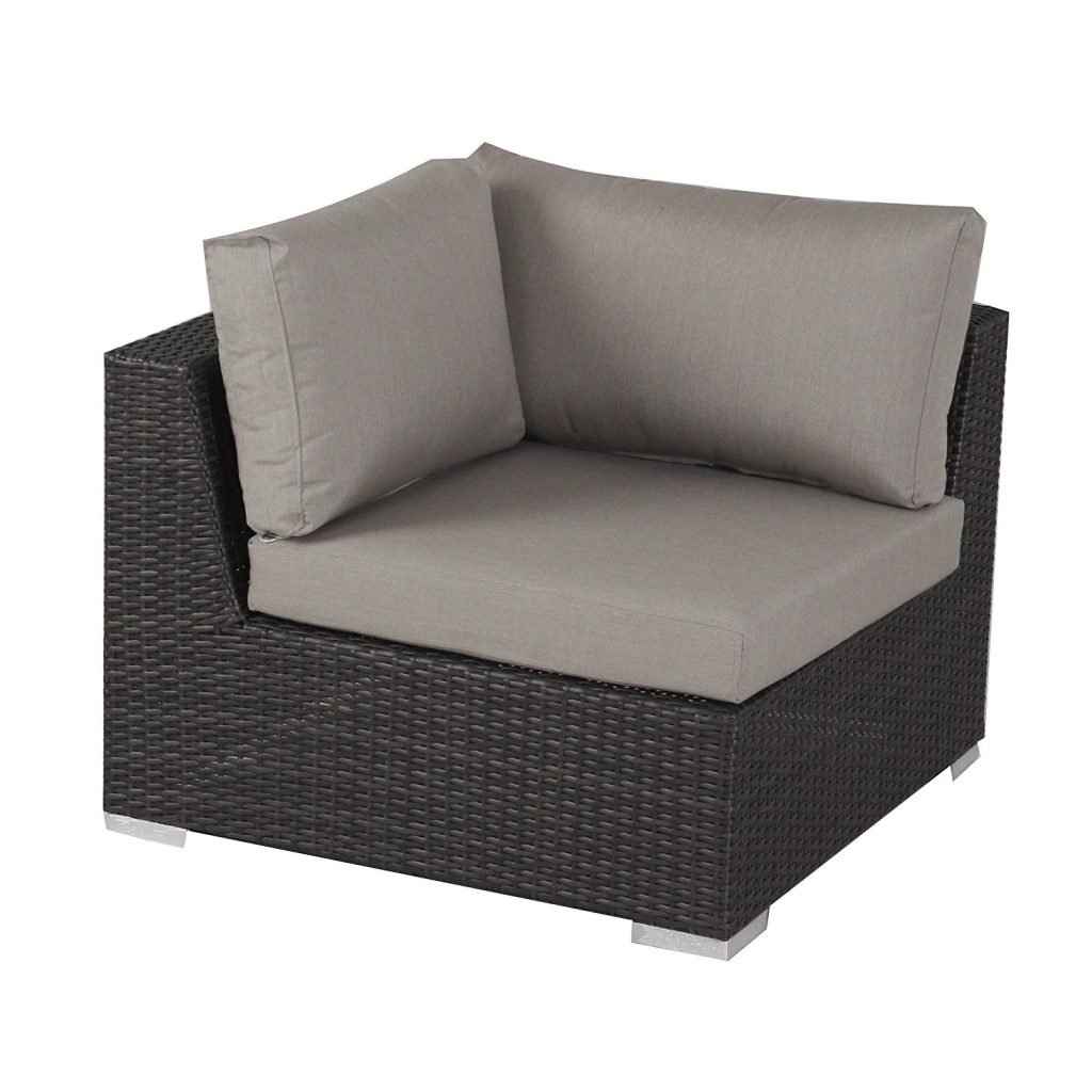 Francisco Outdoor 7Piece Grey Wicker Seating Sectional Set with