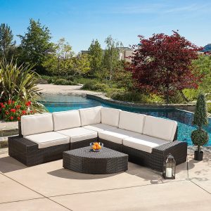 Reddington Outdoor Wicker Patio Furniture Sectional Sofa Set