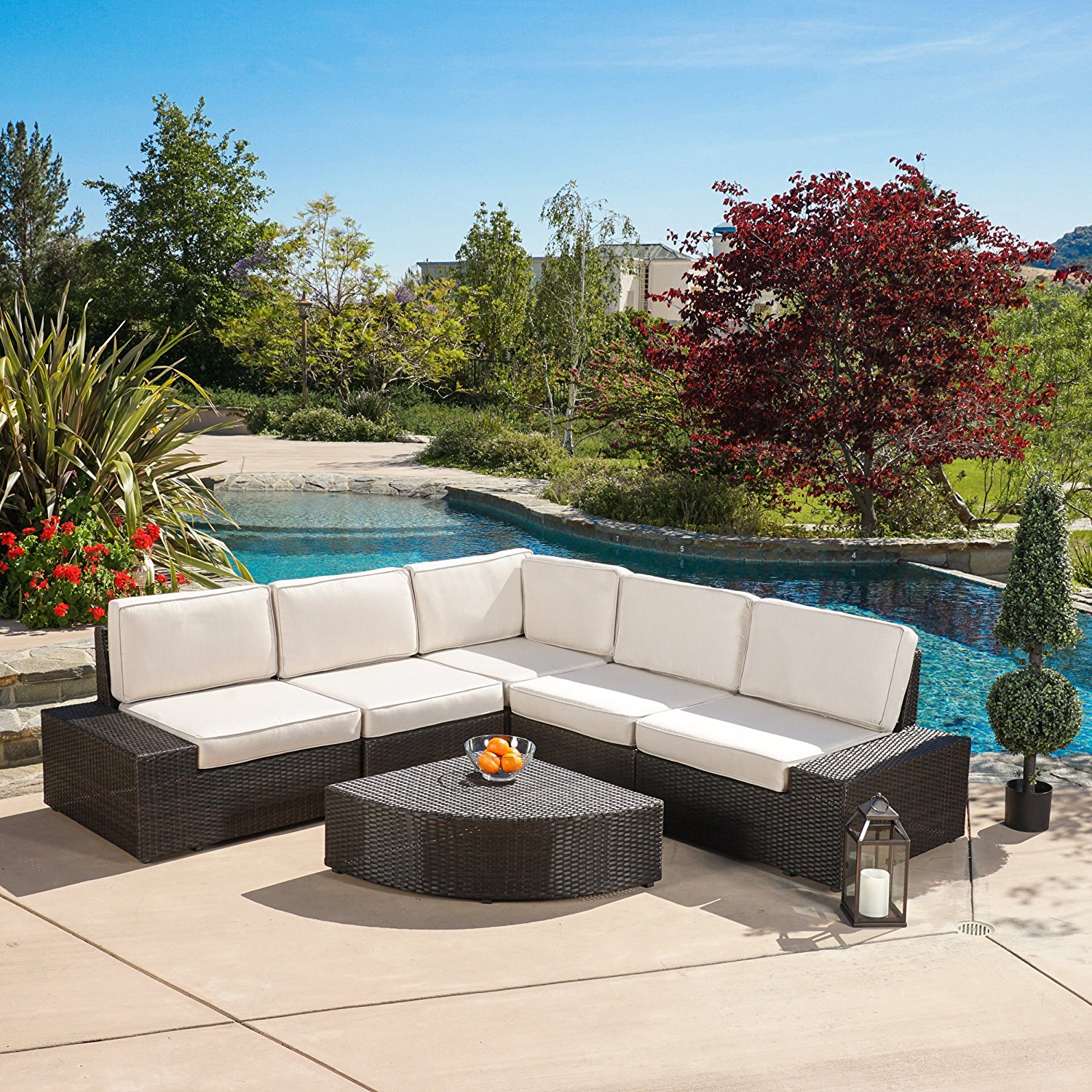 Reddington Outdoor Wicker Patio Furniture Sectional Sofa Set Best